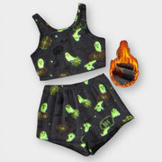 Glow In The Dark Fuzzy Halloween Lounge Set